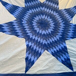 Handmade Texas Lone Star sewing Patchwork 100%Cotton Queen size Quilt Top/Topper